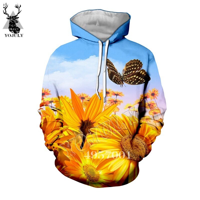 Mannen/Vrouwen Street Wear Kleding 3D Print Harajuku Zonnebloem Bloem Hoodie Hooded Unisex Mode Toevallige Sweatshirt Y551