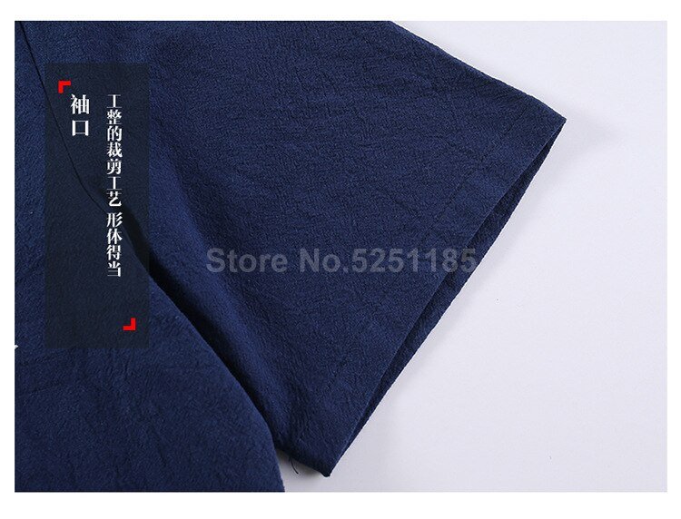 Chinese Stijl Mannelijke Tshirt Casual Streetwear Mannen Linnen Katoen Losse Blouse Traditionele Kung Fu Outfit Hanfu Jassen Wu Shu Tee tops