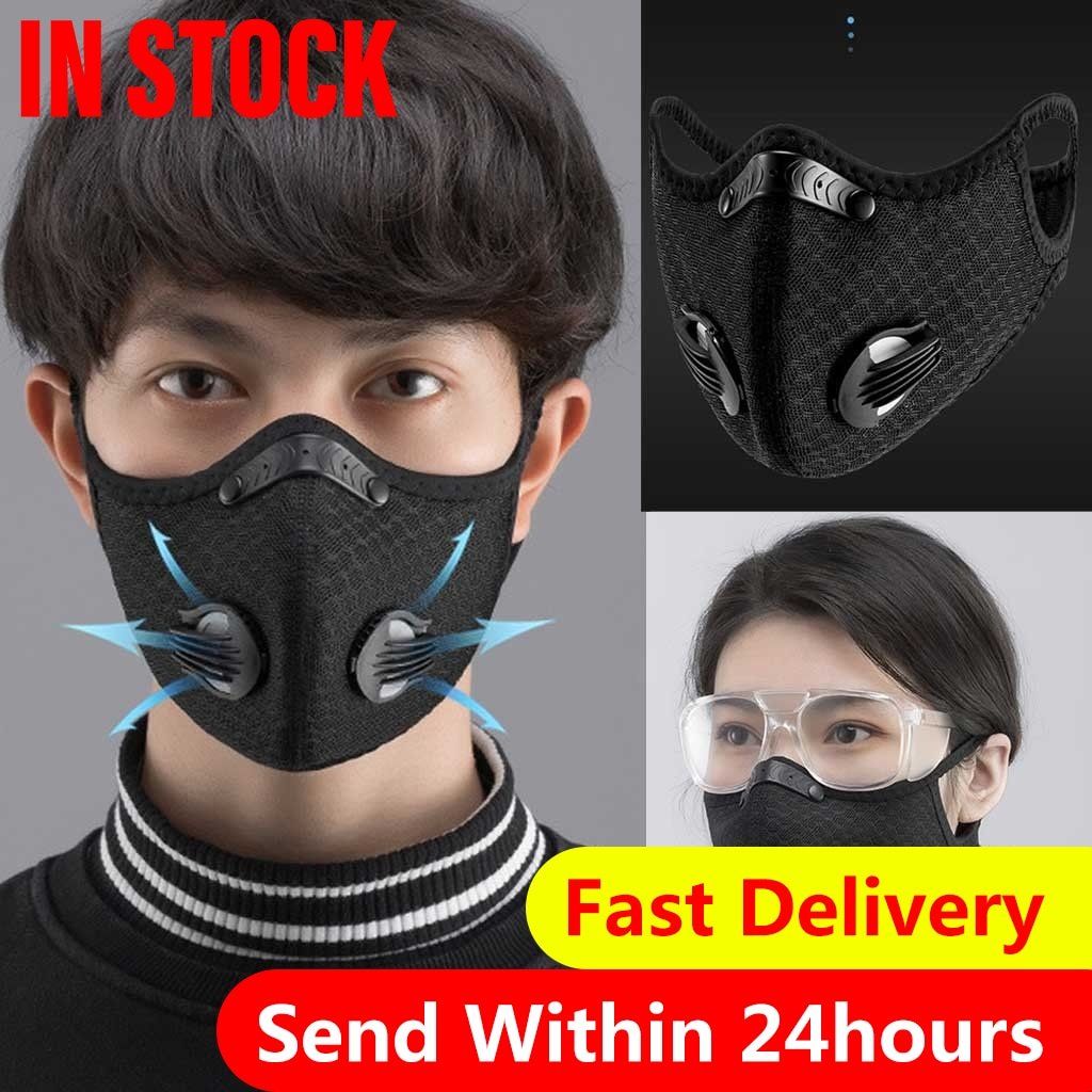 Black Unisex Mouth Mask Filter PM2.5 Air Pollution Mouth Face Sponge Masks Washable Reusable with Breathable Valve Mask #C Black Unisex Mouth Mask Filter PM2.5 Air Pollution Mouth Face Sponge Masks Washable Reusable with Breathable Valve Mask #C