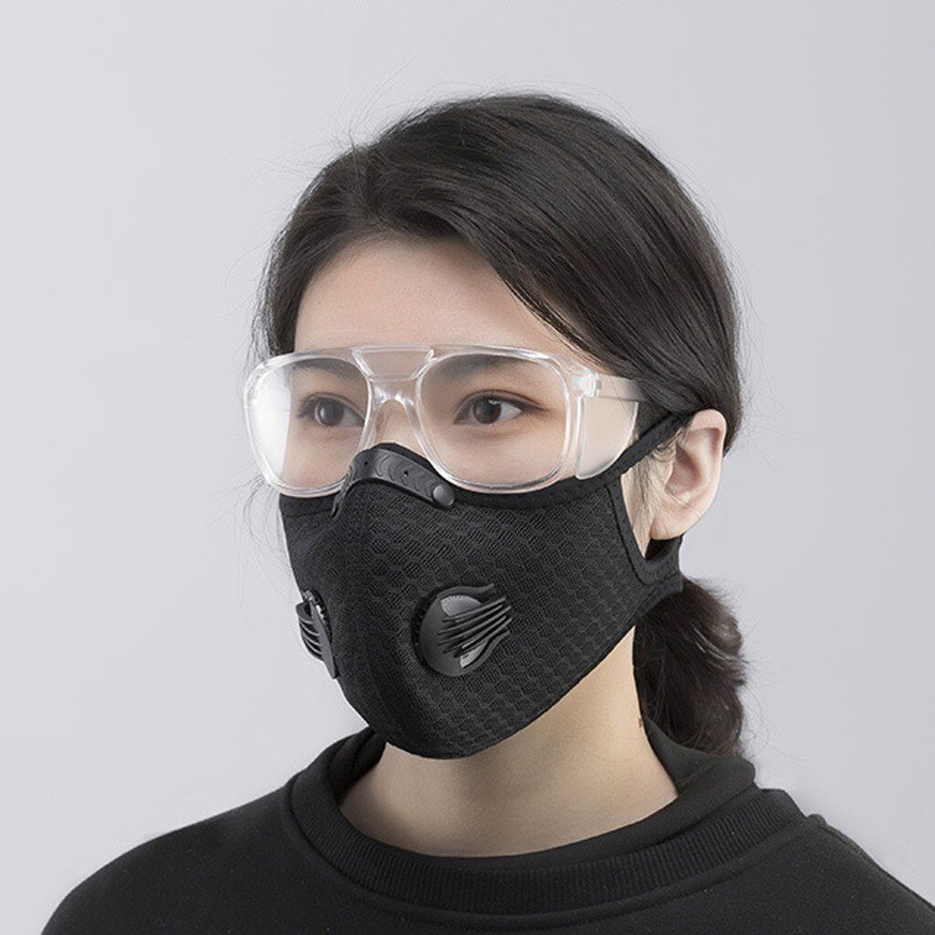 Black Unisex Mouth Mask Filter PM2.5 Air Pollution Mouth Face Sponge Masks Washable Reusable with Breathable Valve Mask #C Black Unisex Mouth Mask Filter PM2.5 Air Pollution Mouth Face Sponge Masks Washable Reusable with Breathable Valve Mask #C