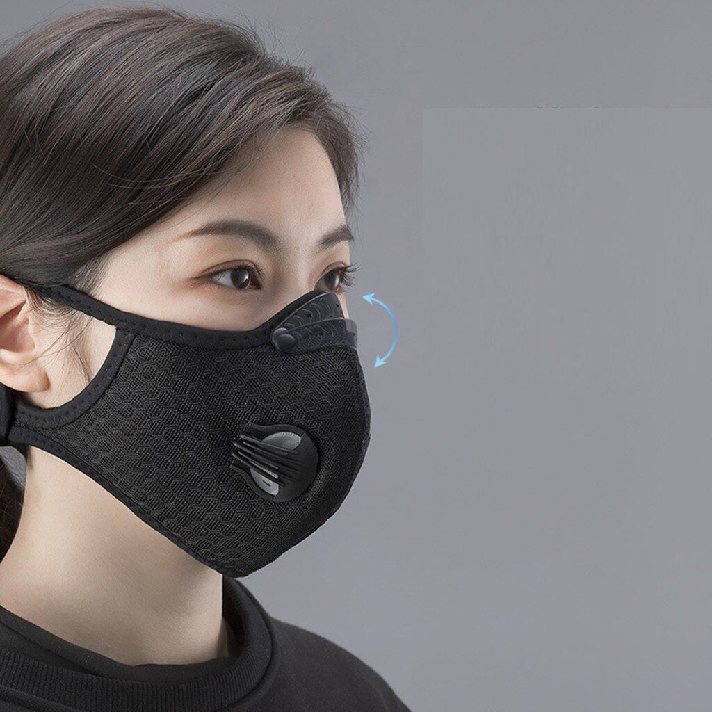 Black Unisex Mouth Mask Filter PM2.5 Air Pollution Mouth Face Sponge Masks Washable Reusable with Breathable Valve Mask #C Black Unisex Mouth Mask Filter PM2.5 Air Pollution Mouth Face Sponge Masks Washable Reusable with Breathable Valve Mask #C