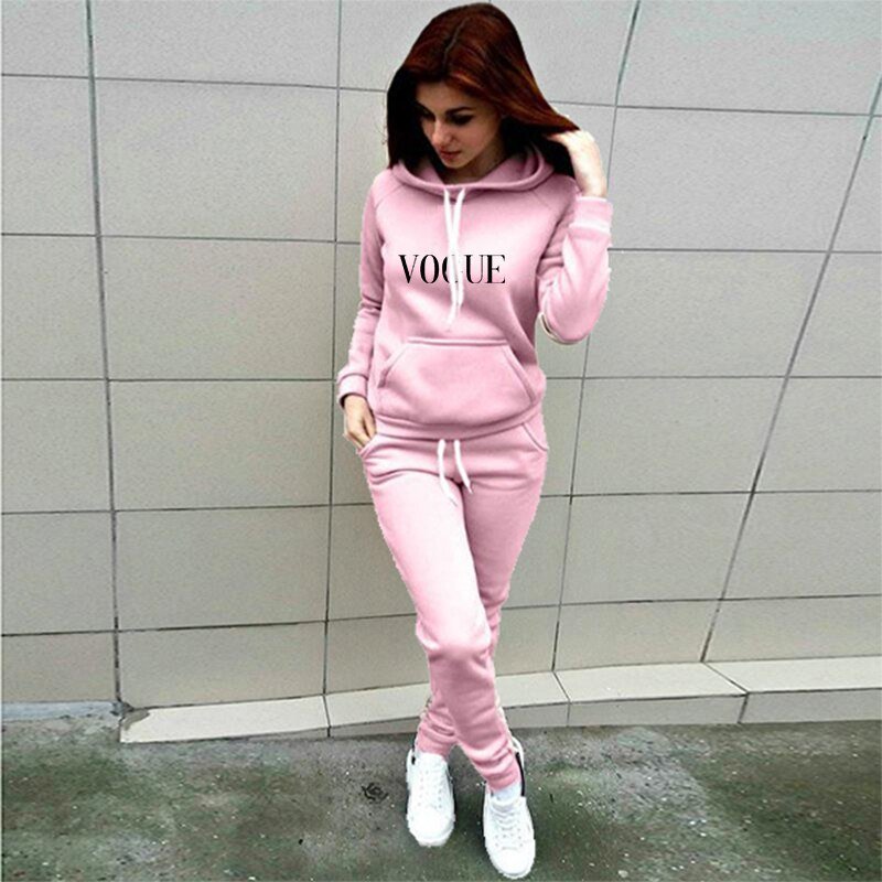 2 Delige Set Trainingspak Vrouwen Kleding Ropa Mujer Solid Hooded Sweater Broek Suits Brief Afdrukken Ropa Mujer Plus Size S-4XL