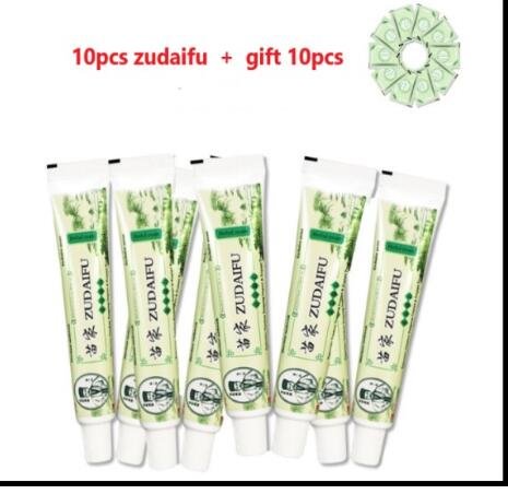 10Pcs Zudaifu + Gift Natuurlijke Huid Crèmes Eczeem Zalven Psoriasis Eczeem Allergische Neurodermitis Ointmen (Zonder Doos)