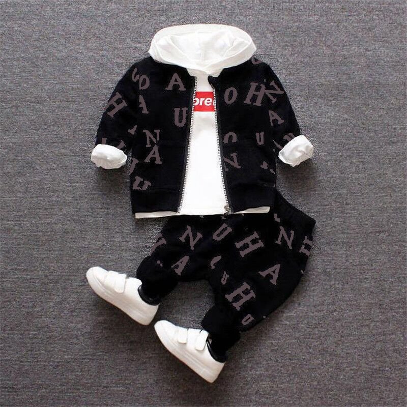 Baby Jongens Kleding Sets Lente Herfst Pasgeboren Mode Katoenen Jassen + Tops + Broek 3 Stuks Peuter Jongen Casual Sets
