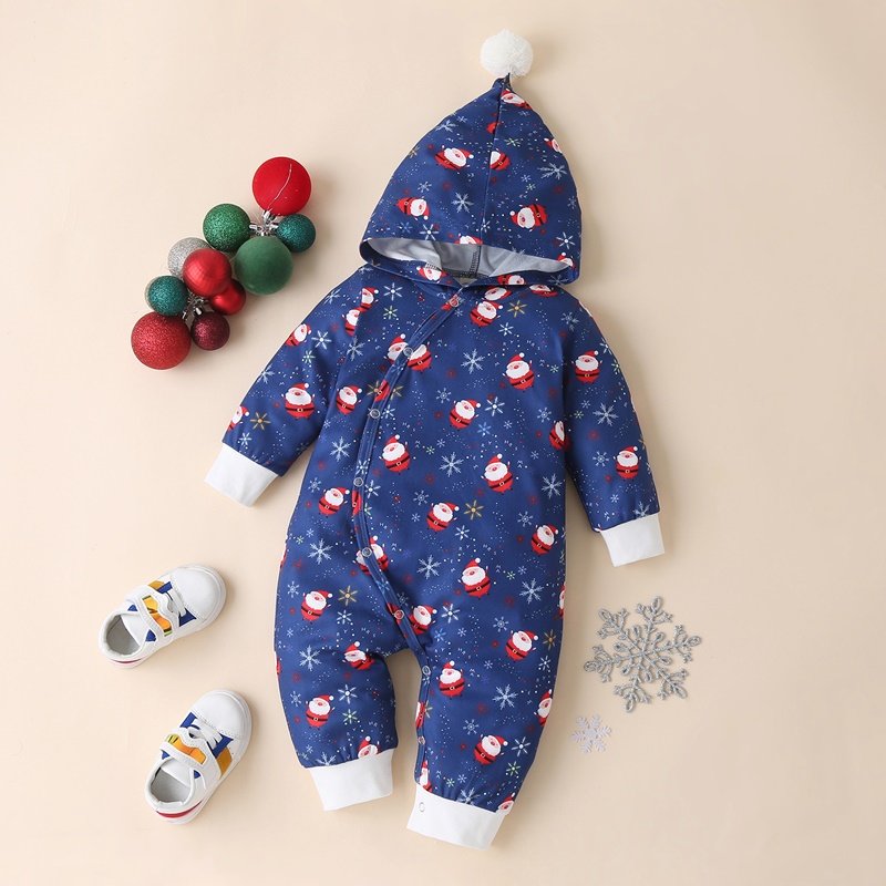 Kerst Winter Baby Boy Kleding Katoen Brief Kerstman Patchwork Plaid Lange Mouw Baby Bodysuit Baby Meisje Kleding 0-18M