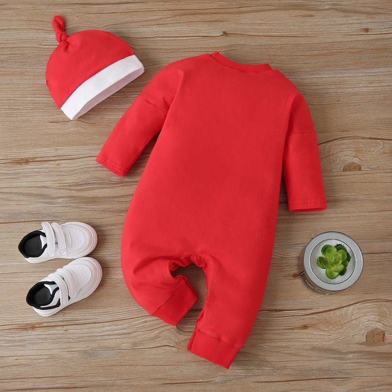 Kerst Winter Baby Boy Kleding Katoen Brief Kerstman Patchwork Plaid Lange Mouw Baby Bodysuit Baby Meisje Kleding 0-18M