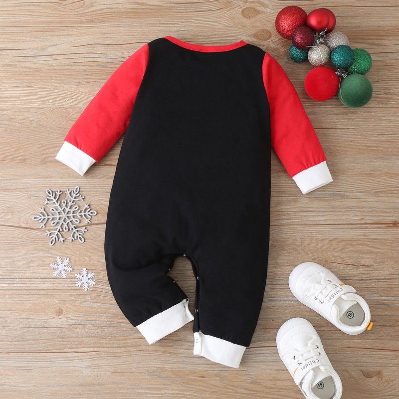 Kerst Winter Baby Boy Kleding Katoen Brief Kerstman Patchwork Plaid Lange Mouw Baby Bodysuit Baby Meisje Kleding 0-18M