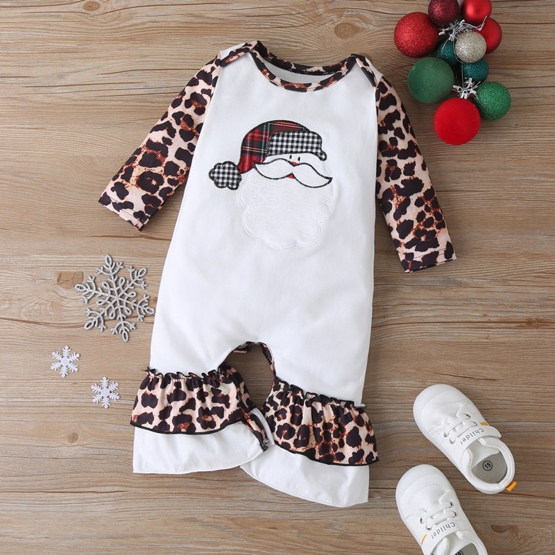 Kerst Winter Baby Boy Kleding Katoen Brief Kerstman Patchwork Plaid Lange Mouw Baby Bodysuit Baby Meisje Kleding 0-18M