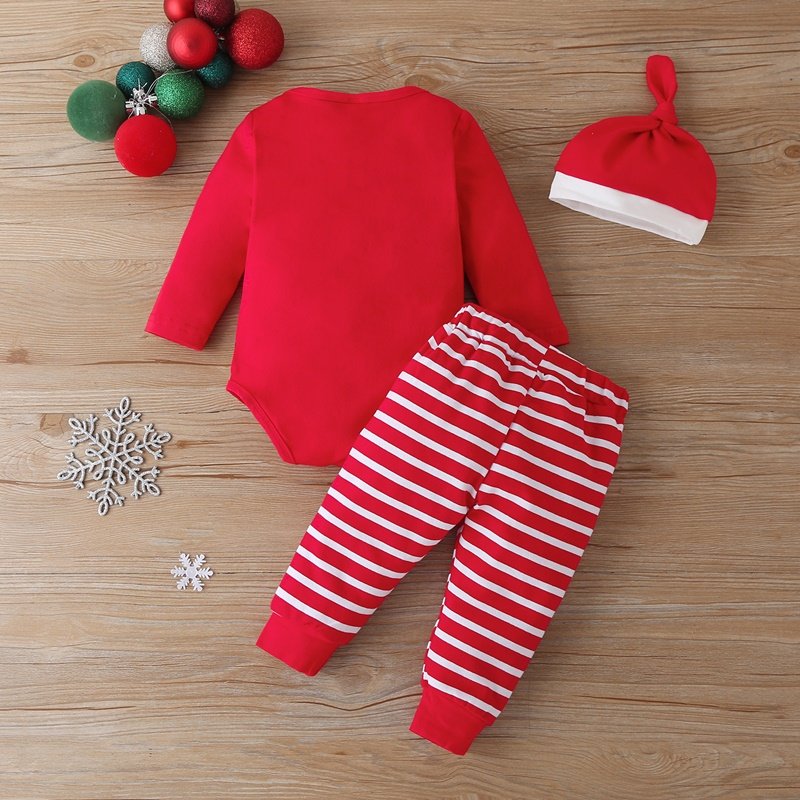 Kerst Winter Baby Boy Kleding Katoen Brief Kerstman Patchwork Plaid Lange Mouw Baby Bodysuit Baby Meisje Kleding 0-18M
