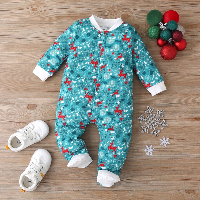 Kerst Winter Baby Boy Kleding Katoen Brief Kerstman Patchwork Plaid Lange Mouw Baby Bodysuit Baby Meisje Kleding 0-18M