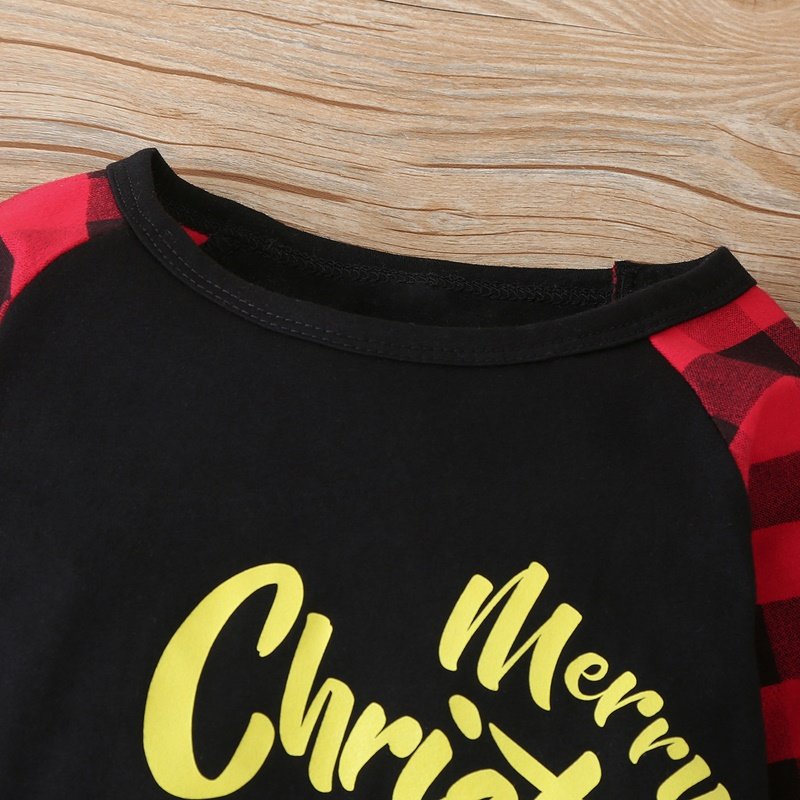 Kerst Winter Baby Boy Kleding Katoen Brief Kerstman Patchwork Plaid Lange Mouw Baby Bodysuit Baby Meisje Kleding 0-18M