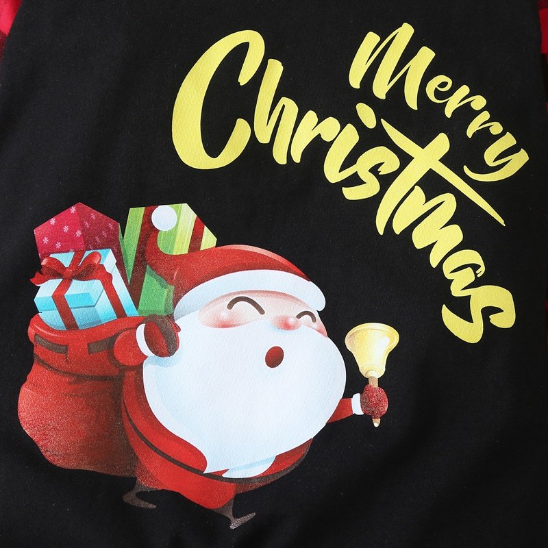 Kerst Winter Baby Boy Kleding Katoen Brief Kerstman Patchwork Plaid Lange Mouw Baby Bodysuit Baby Meisje Kleding 0-18M