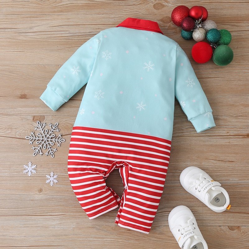 Kerst Winter Baby Boy Kleding Katoen Brief Kerstman Patchwork Plaid Lange Mouw Baby Bodysuit Baby Meisje Kleding 0-18M
