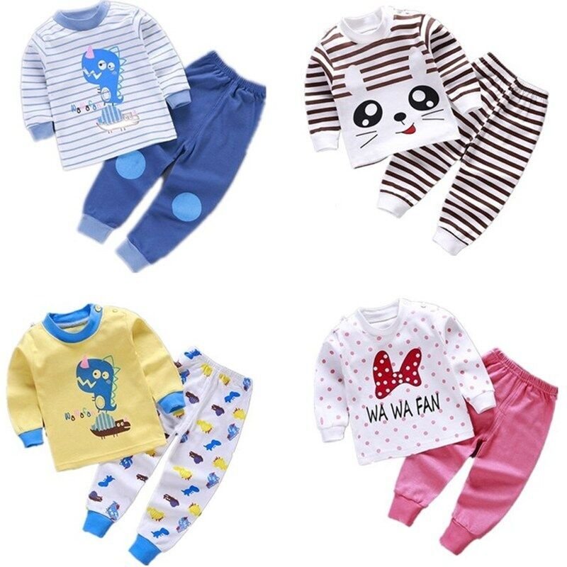 Kinderen Baby Jongens Meisjes Set Katoen Pasgeboren Herfst Lente Herfst Kleding Cartoon Peuter Suits Goedkope Spullen Voor 0-4Y Baby Outfits