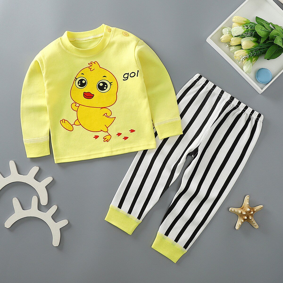 Kinderen Baby Jongens Meisjes Set Katoen Pasgeboren Herfst Lente Herfst Kleding Cartoon Peuter Suits Goedkope Spullen Voor 0-4Y Baby Outfits