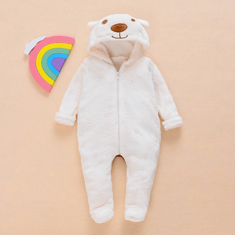 2020 Nieuwe Leuke Pasgeboren Baby Jongen Meisje Kleding Lange Mouwen Hoddies Beer Rits Baby Romper Kleding Herfst Winter Dragen 0-18M