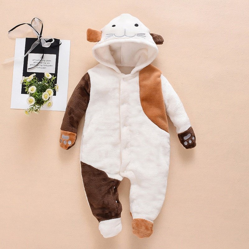 2020 Nieuwe Leuke Pasgeboren Baby Jongen Meisje Kleding Lange Mouwen Hoddies Beer Rits Baby Romper Kleding Herfst Winter Dragen 0-18M