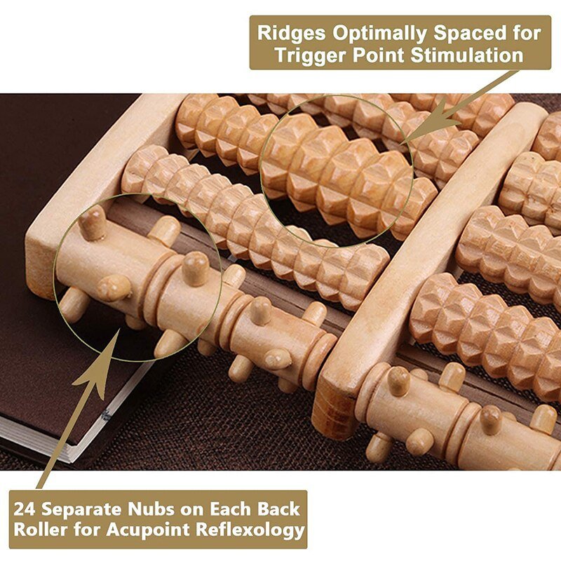 Foot Massager Roller Foot Relaxation Wood Bamboo Foot Pain Massage Foot Massager Gift Elderly Foot Massage Relaxation