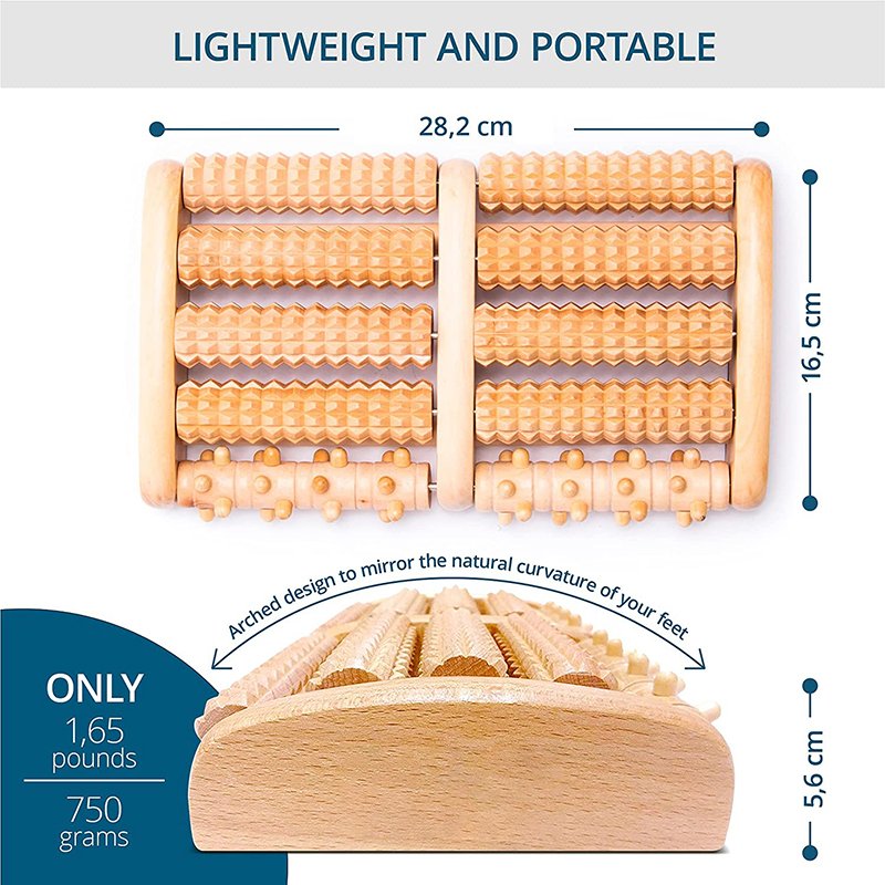 Foot Massager Roller Foot Relaxation Wood Bamboo Foot Pain Massage Foot Massager Gift Elderly Foot Massage Relaxation