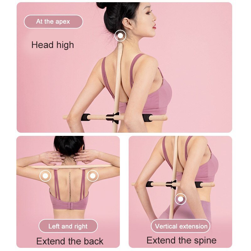 Yoga Sticks 2 Pieces of Indoor Sports Dancers Gymnasts Fitness Strapless Beautiful Back Durable Shaping Stretching Tools