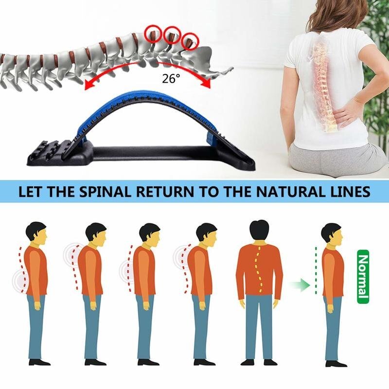 Lumbar Spine Reliever Fitness Equipment Home Yoga Aids Spine Stretch Back Massage Waist Stretcher