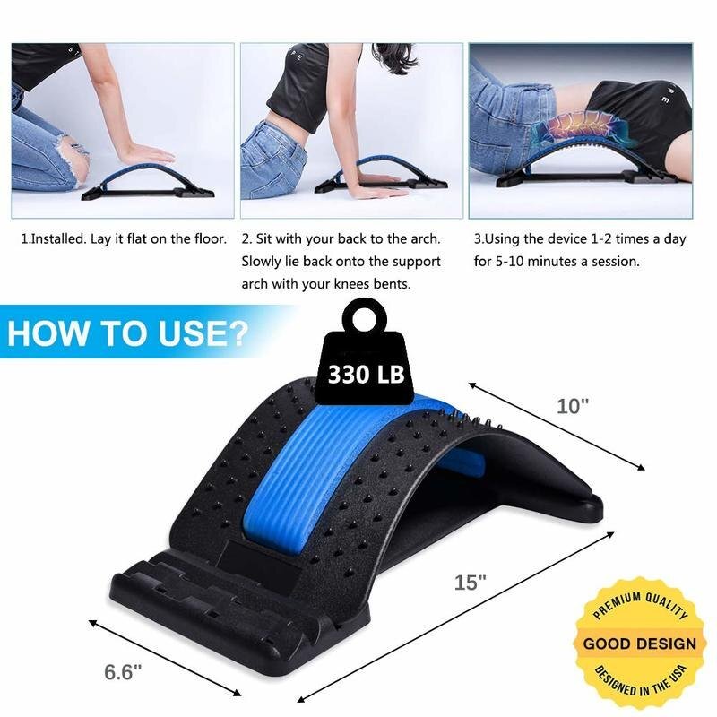 Lumbar Spine Reliever Fitness Equipment Home Yoga Aids Spine Stretch Back Massage Waist Stretcher