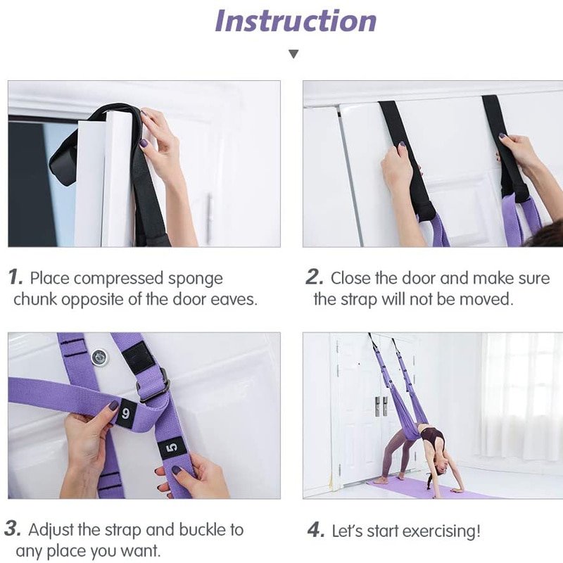 Aerial Yoga Hammock Swing Door Reverse Rope Stretch Belt Flexibility Stretch Leg Stretch Belt Ballet Dance Gymnastics Coach Aerial Yoga Hammock Swing Door Reverse Rope Stretch Belt Flexibility Stretch Leg Stretch Belt Ballet Dance Gymnastics Coach