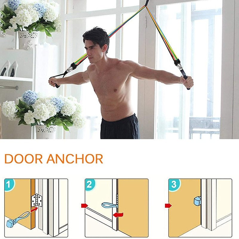 Fitness Resistance Rubber Band Yoga Elastic Band Upgrade Training Bar Set Pilates Training Exercise Fitness Equipment Pull Rope