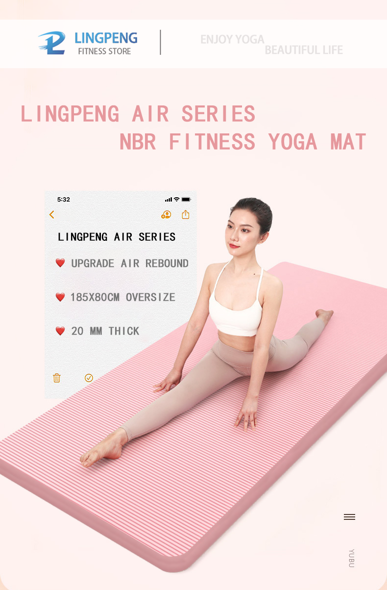 20MM Thick Yoga Mat NRB Non-slip Men and Women Fitness Tasteless Gym Exercise Mat Pilates Mat Meditation Mat Fitness Mat