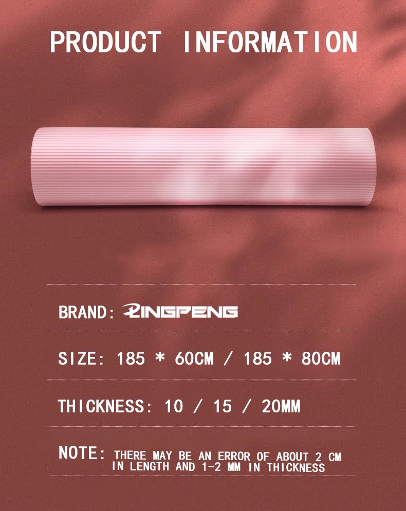 20MM Thick Yoga Mat NRB Non-slip Men and Women Fitness Tasteless Gym Exercise Mat Pilates Mat Meditation Mat Fitness Mat