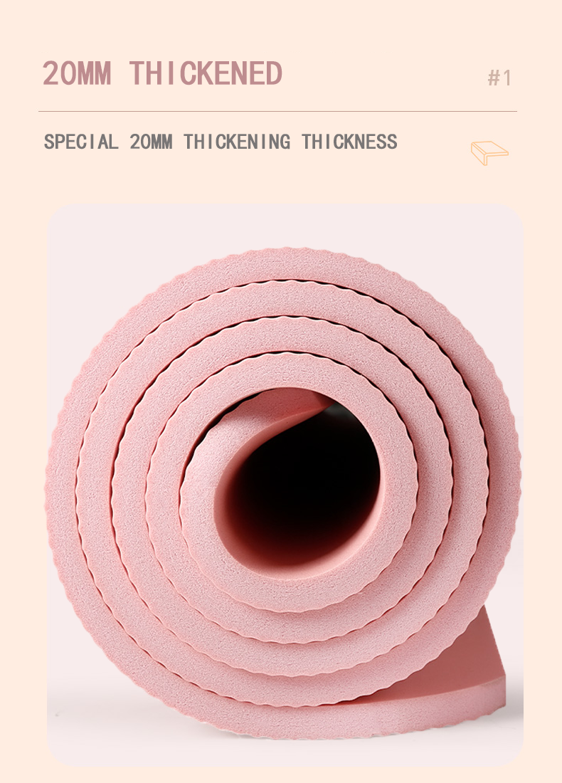 20MM Thick Yoga Mat NRB Non-slip Men and Women Fitness Tasteless Gym Exercise Mat Pilates Mat Meditation Mat Fitness Mat