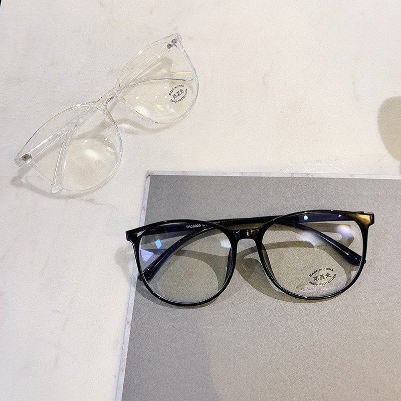 Transparent Anti Blue Light Rounded Glasses Transparent Anti Blue Light Rounded Glasses