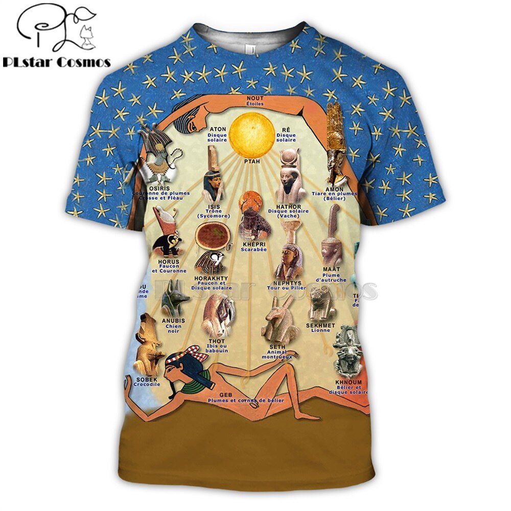 Mysterieuze Retro Oude Horus Egypte 3d Alle Bedrukte T Shirts Tees Zomer Grappige Korte Mouw Halloween Tshirt Cosplay Kleding