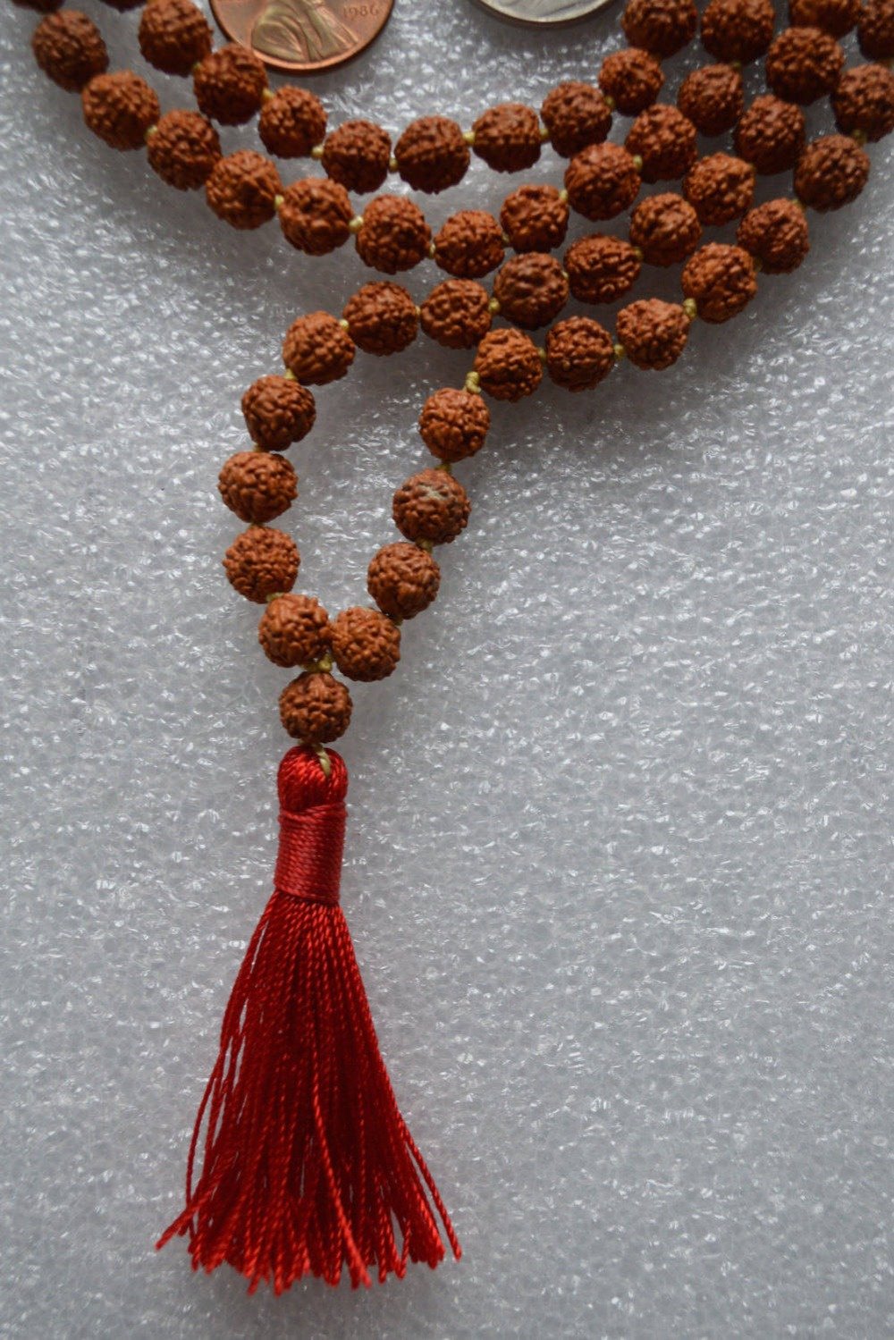 5 Mukhi 108 Rudraksha kralen Kleine Shiva Tranen Ketting bodhi Mala Kraal Natuurlijke Indian Zaden Yoga Boeddhistische Sieraden hand kontted
