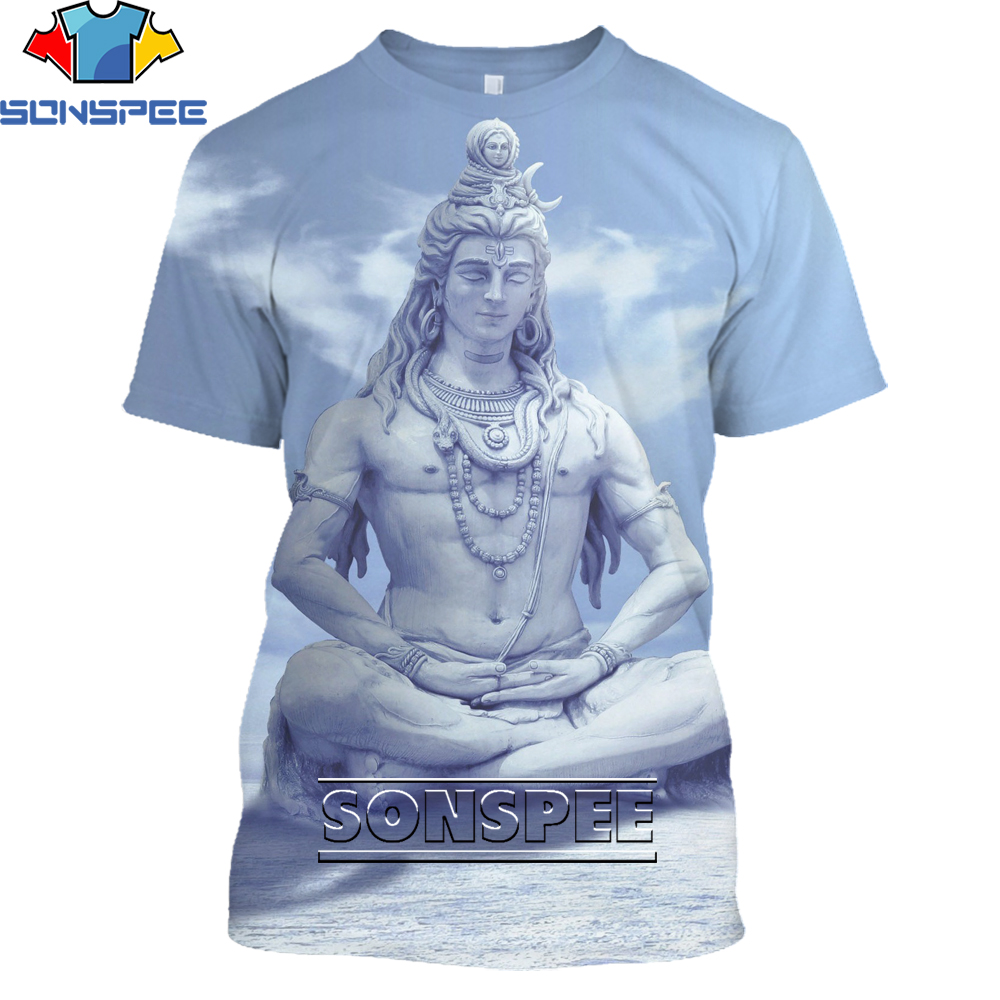 Sonspee Hindoe God Lord Shiva Mannen T-shirt 3D Print Anime Hip Hop Tees Mode Lord Shiva T-shirts Harajuku Korte mouw Tops Sonspee Hindoe God Lord Shiva Mannen T-shirt 3D Print Anime Hip Hop Tees Mode Lord Shiva T-shirts Harajuku Korte mouw Tops