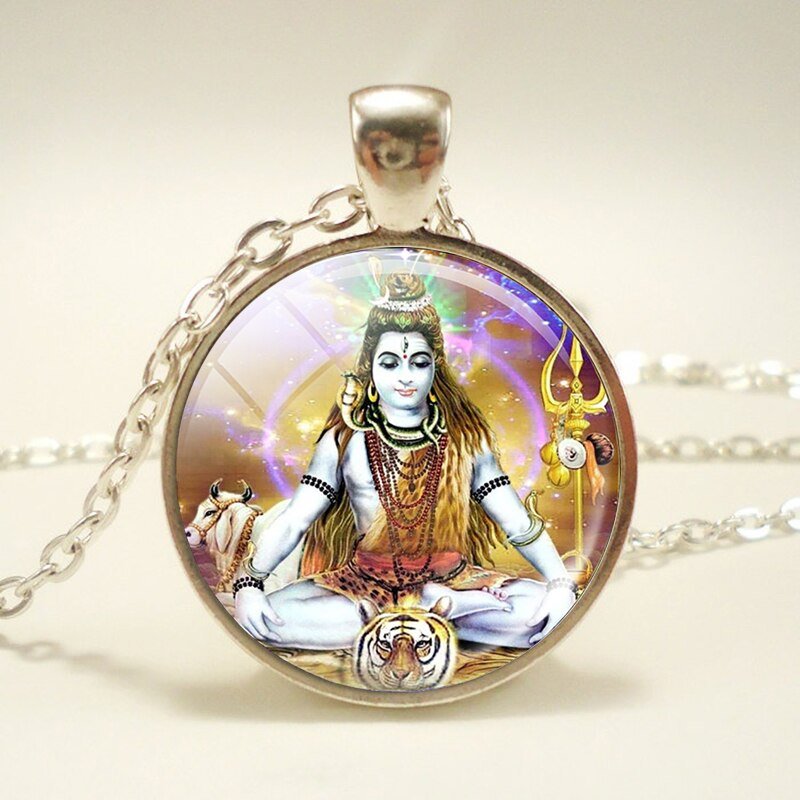 Lakshmi Godin Hanger Ketting Jewelrylakshmi Hindoeïsme Amulet Charm Glas Cabochon Hanger Voor Hem Of Haar