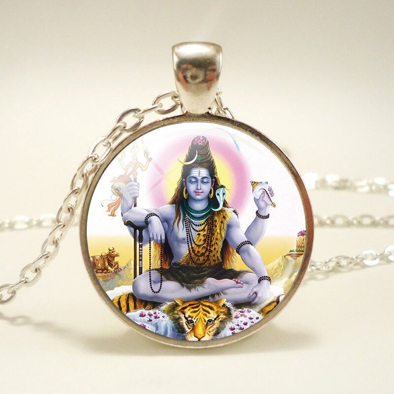 Lakshmi Godin Hanger Ketting Jewelrylakshmi Hindoeïsme Amulet Charm Glas Cabochon Hanger Voor Hem Of Haar