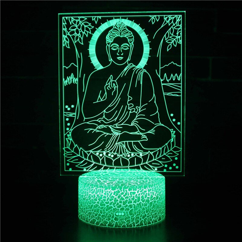 Lakshmi Lotus Lamp 3D India Godin Van Rijkdom Kamer Setup Decoratie Rgb Nachtlampje Fancy Fengshui Led Slaapkamer Boeddhisme Decor