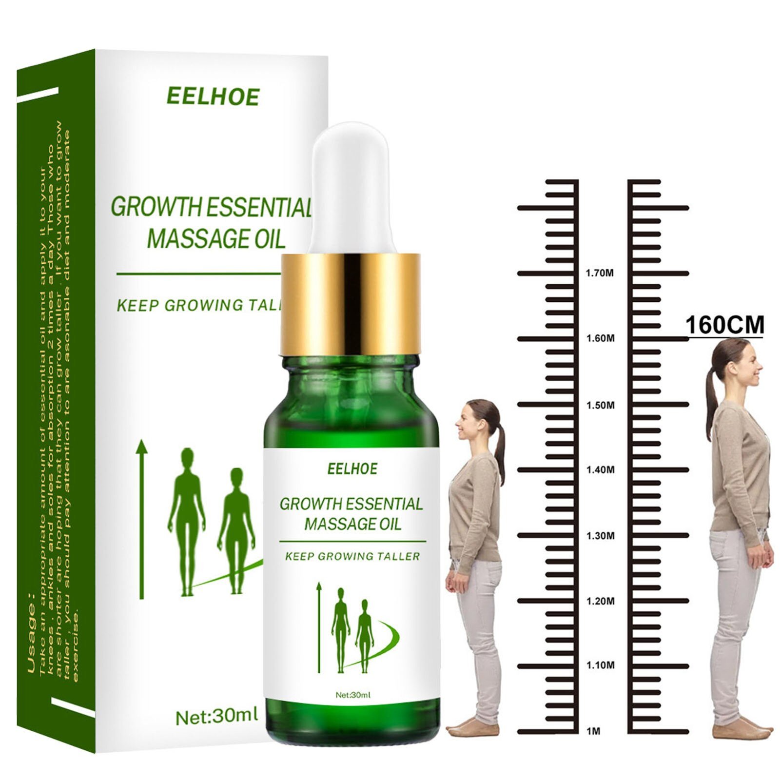 Hoogte Toenemende Olie Lichaam Groeien Groter Essentiële Oliën Voet Gezondheidszorg Promot Bone Groei Verhooging Conditioning Voet Massage