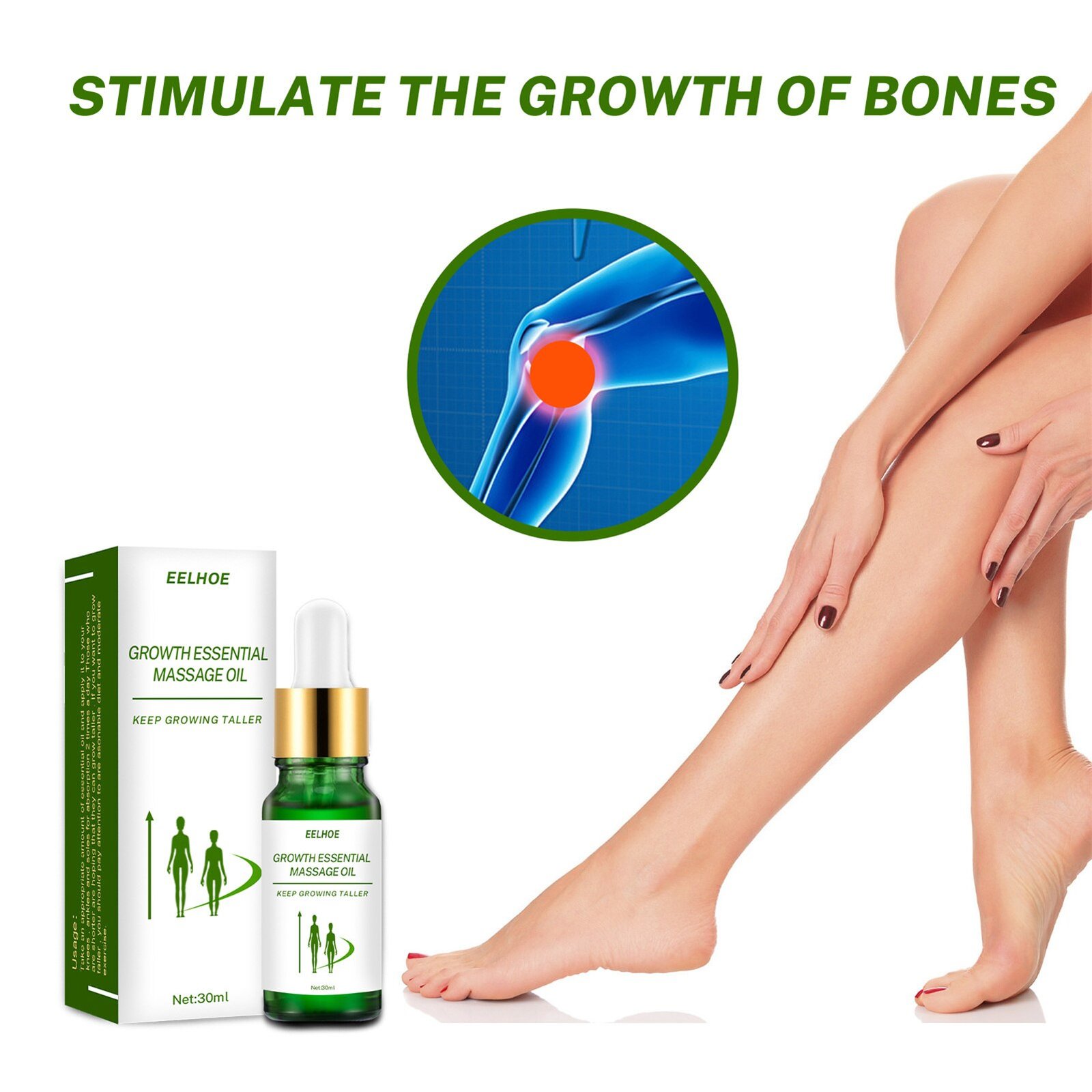 Hoogte Toenemende Olie Lichaam Groeien Groter Essentiële Oliën Voet Gezondheidszorg Promot Bone Groei Verhooging Conditioning Voet Massage