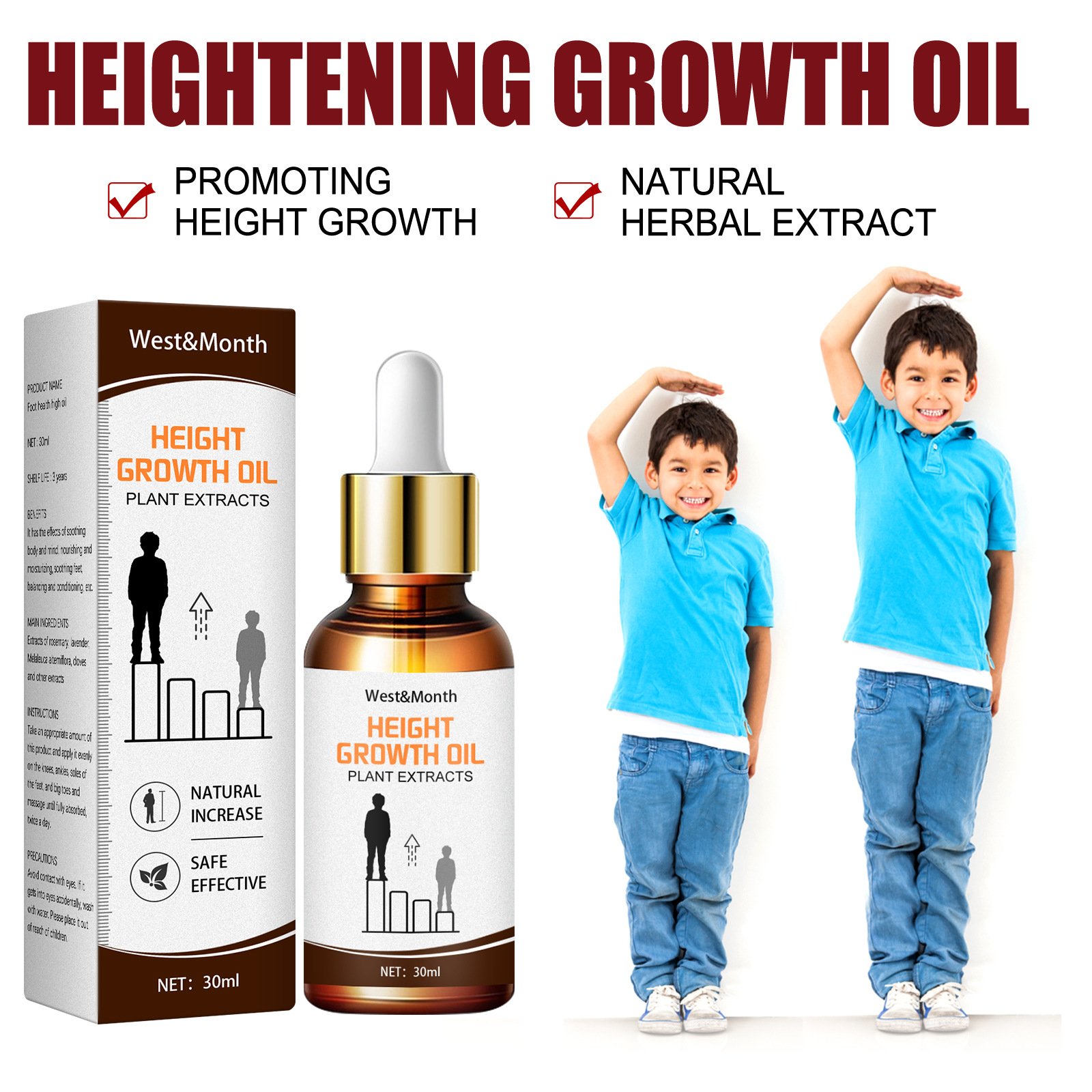 Kruiden Verhogen Hoogte Essentiële Olie Bevorderen Bone Groei Grow Taller Conditioning Toenemende Body Oliën Rustgevende Voet Massage Olie