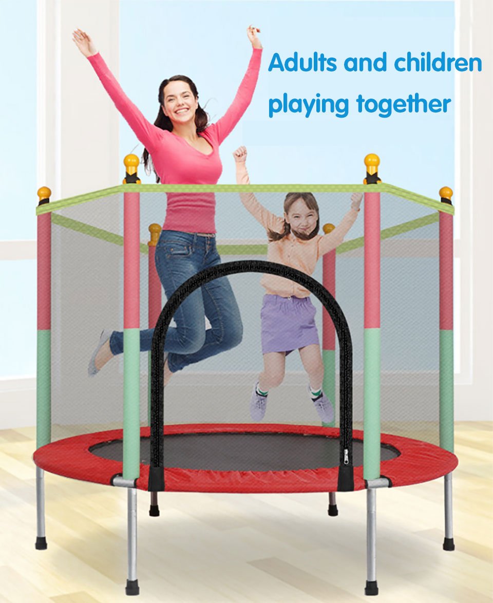 Imbaby Trampoline Voor Kinderen Thuis Kinderen Elastische Bed Veiligheid Trampoline Met Net Volwassen Fitness Trampolines Ondersteuning 100 Kg