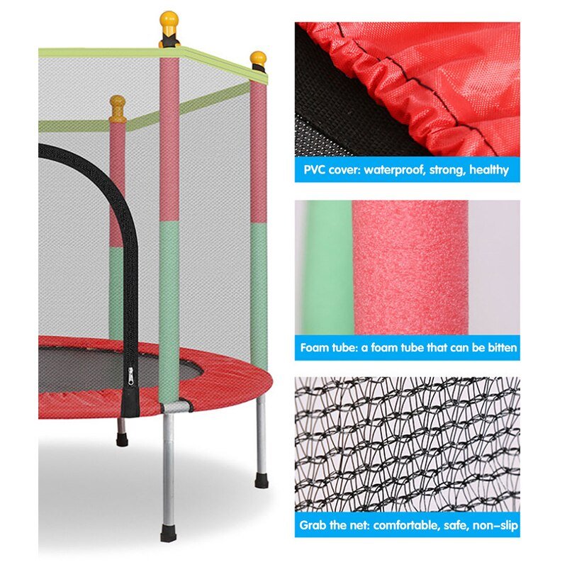 Imbaby Trampoline Voor Kinderen Thuis Kinderen Elastische Bed Veiligheid Trampoline Met Net Volwassen Fitness Trampolines Ondersteuning 100 Kg