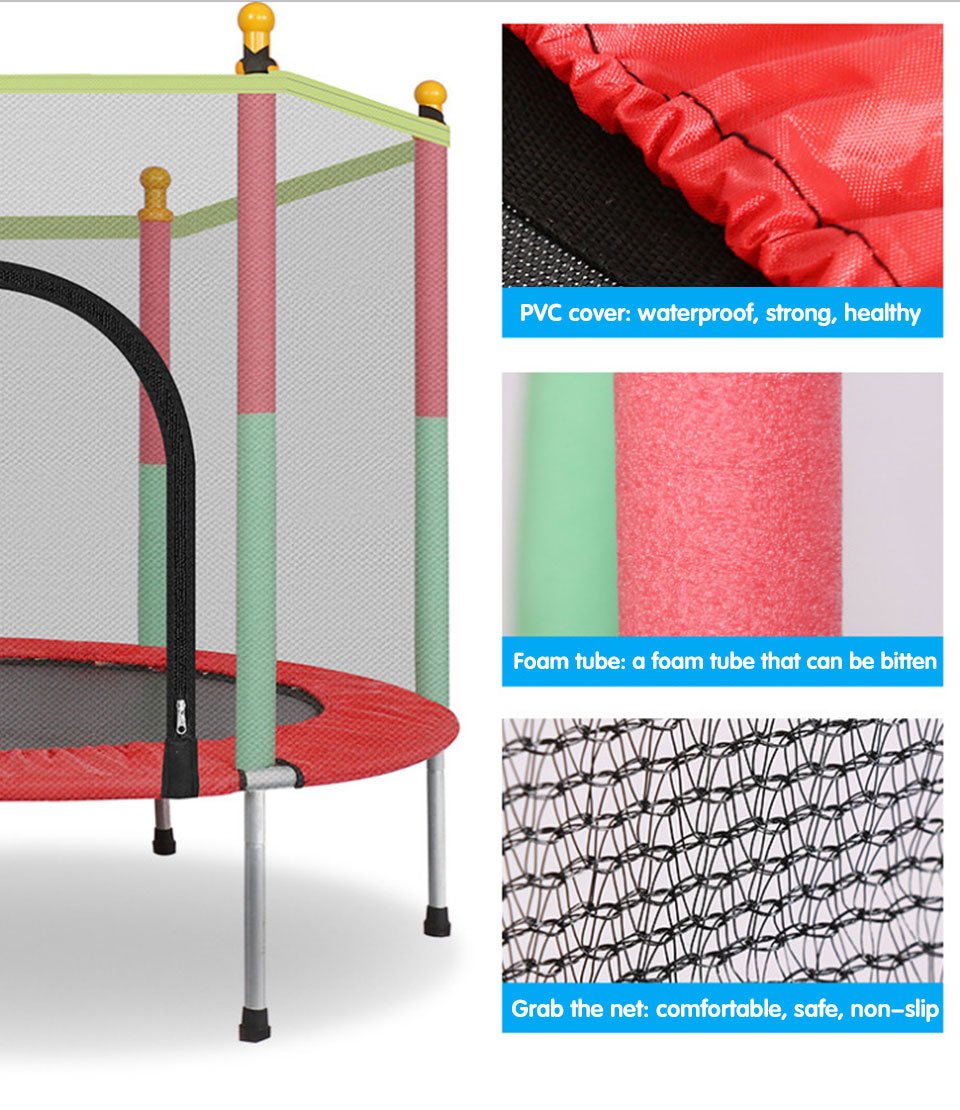 Imbaby Trampoline Voor Kinderen Thuis Kinderen Elastische Bed Veiligheid Trampoline Met Net Volwassen Fitness Trampolines Ondersteuning 100 Kg