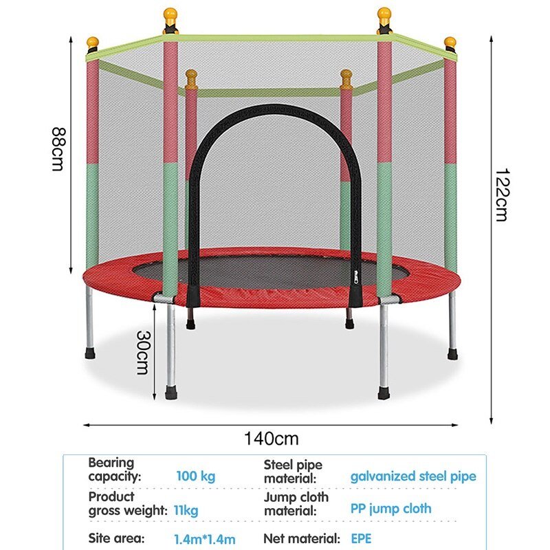 Imbaby Trampoline Voor Kinderen Thuis Kinderen Elastische Bed Veiligheid Trampoline Met Net Volwassen Fitness Trampolines Ondersteuning 100 Kg