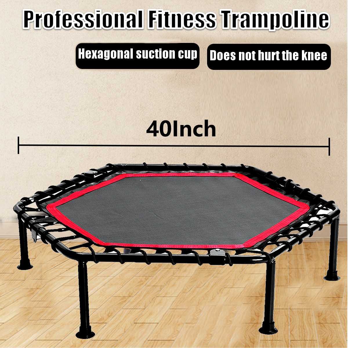 40 Inch Opvouwbare Fitness Trampoline Rebounder Voor Indoor, oefening Workout Max Belasting 250Kg Kleine Gym Voor Aërobe Fitness Training