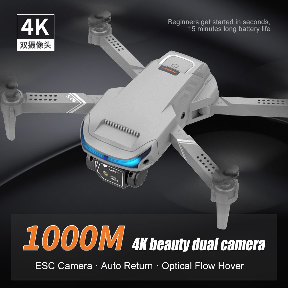 Nieuwe Drone 4K Dubbele Camera Hd XT9 Wifi Fpv Obstakel Vermijden Drone Optische Stroom Me Vier-As Vliegtuigen rc Helicopter Met Camera