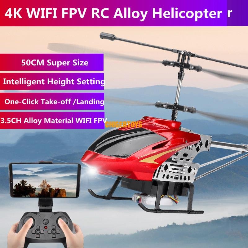 Grote 50Cm Rc Helicopter Met 4K Hd Camera Wifi Fpvfor Kids 3.5CH Legering Hoogte Instelling Afstandsbediening Helikopter vliegtuigen Jongen Speelgoed