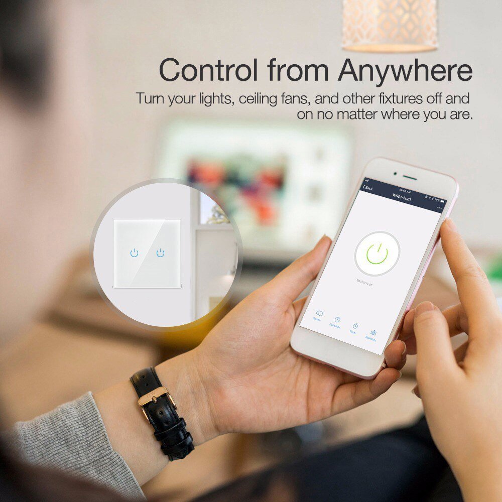 Alexa Smart Switch RF433 Glas Panel Tuya Controle Werkt Met Google 1/2/3 /4 Bende Smart Home Licht wifi Touch Sensor Schakelaars