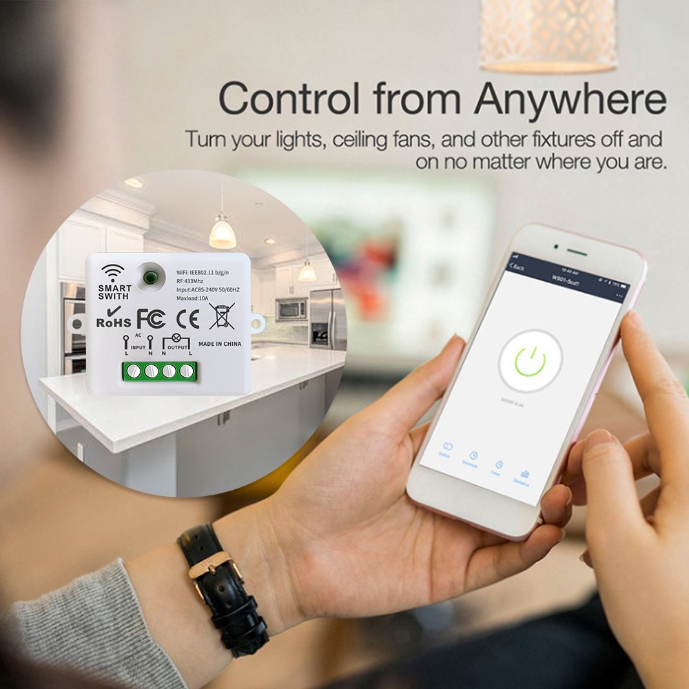 Wifi Tuya Mini Smart Lichtschakelaar 433Mhz Draadloze Wall Panel Touch Switch 220V 10A Relais Werkt Met Alexa google Thuis Slimme Leven